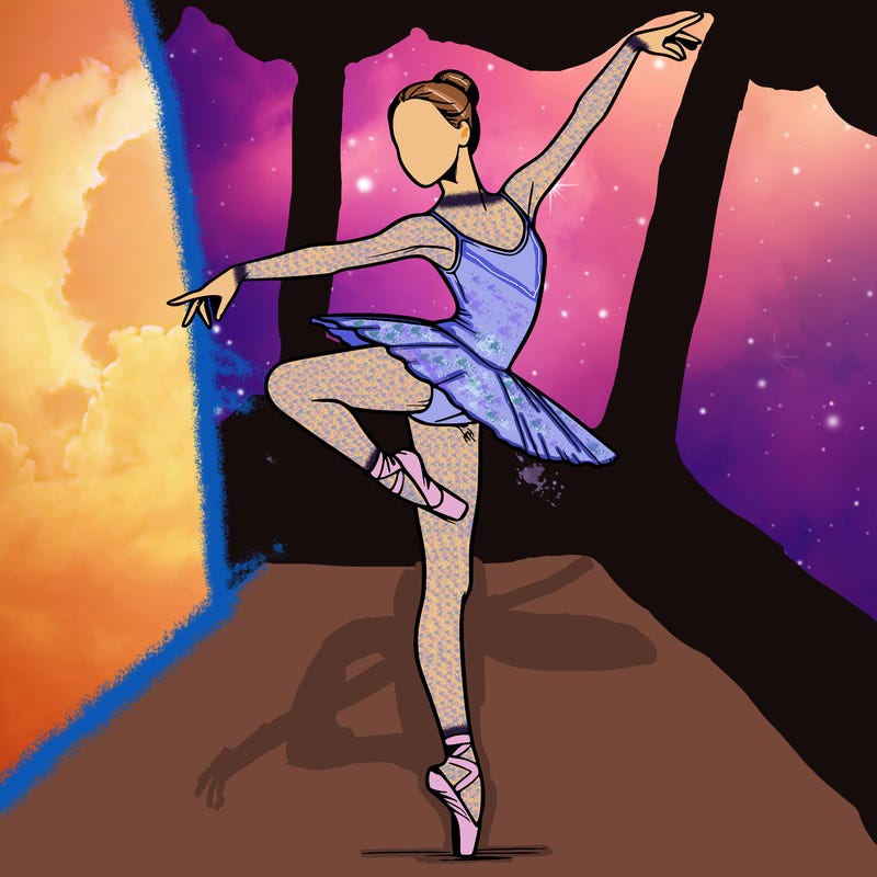 realistic person doing ballet