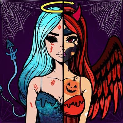 devil vs angel realistic girl