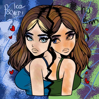 realistic girl split