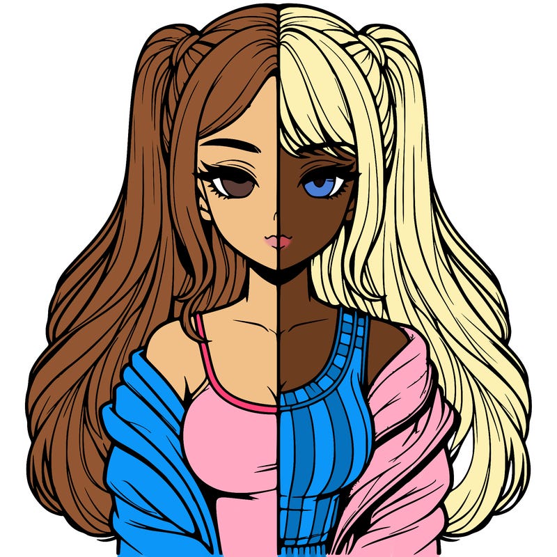 realistic girl split