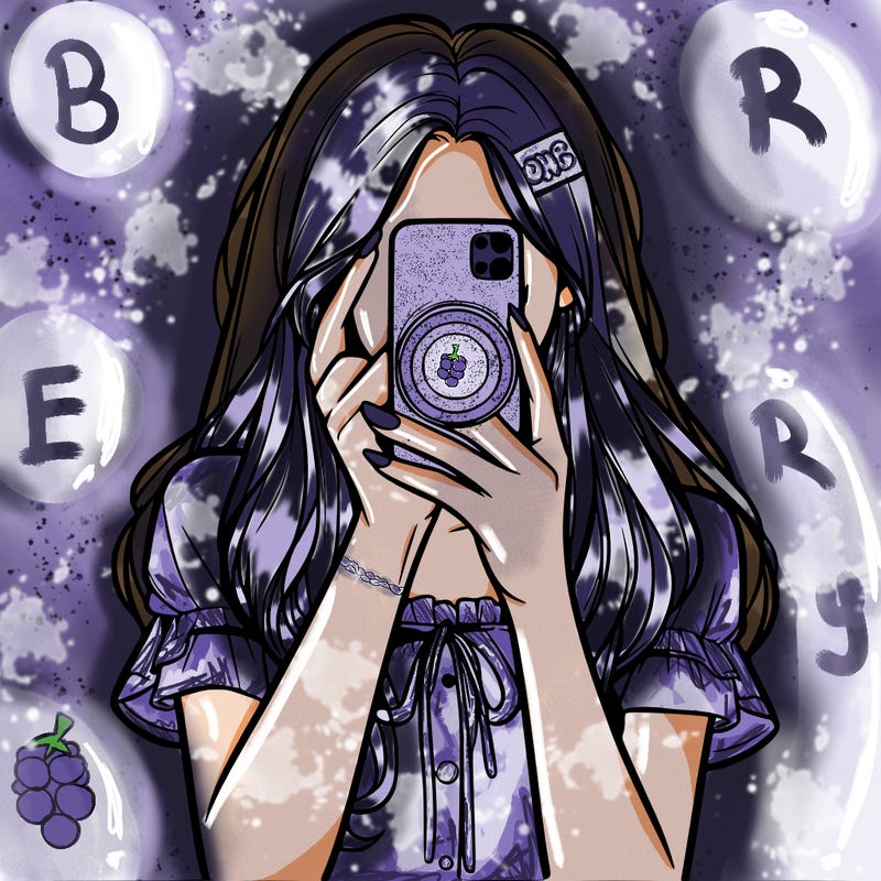 a realistic girl holding her phone taking pictures