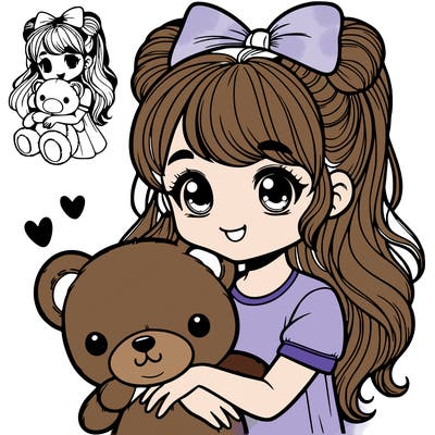 a girl  holding a teddy bear