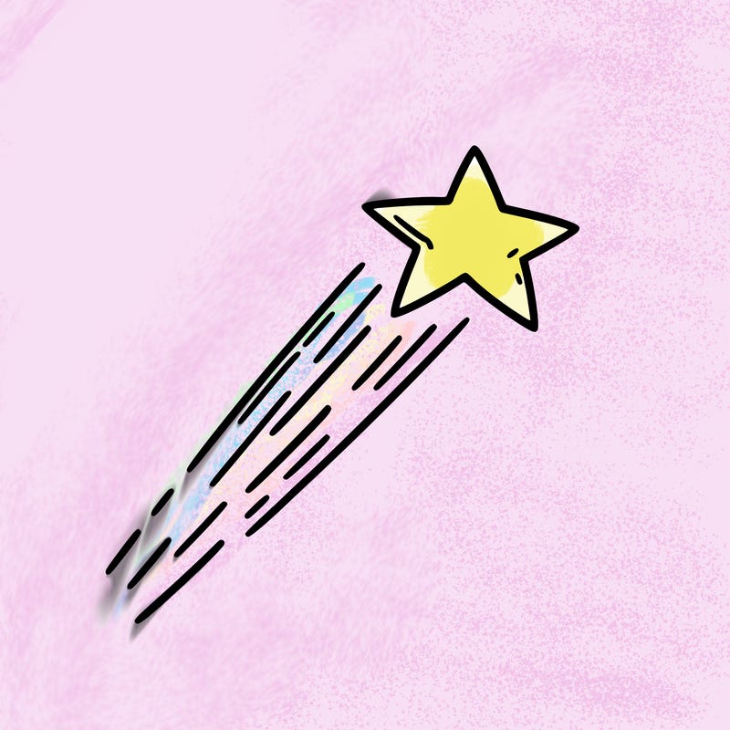 a shooting star in the sky