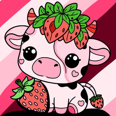 cute strawberry cow