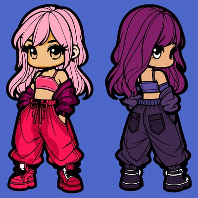 girl in crop top and baggy pants