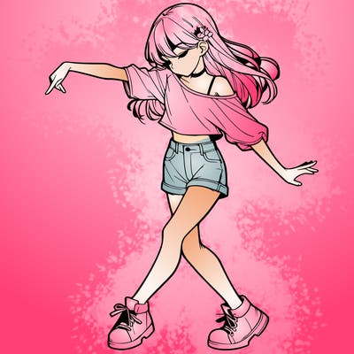 realistic girl danceing