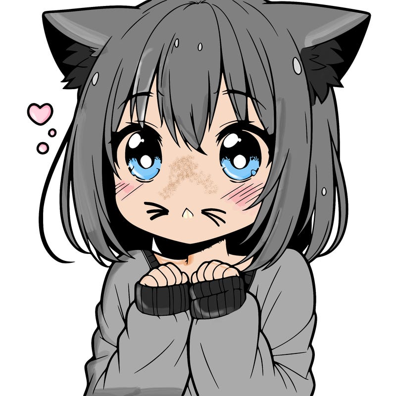 shy anime catgirl