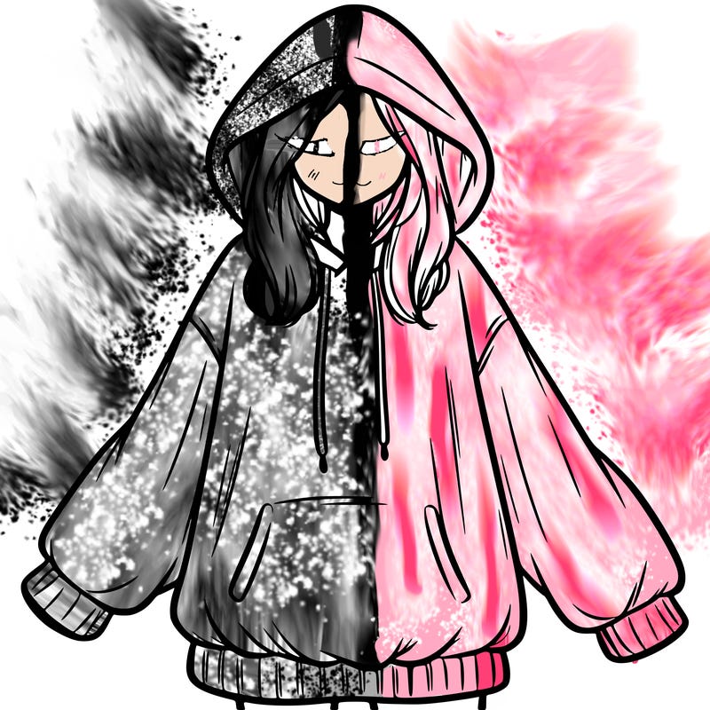 girl in oversized hoodie