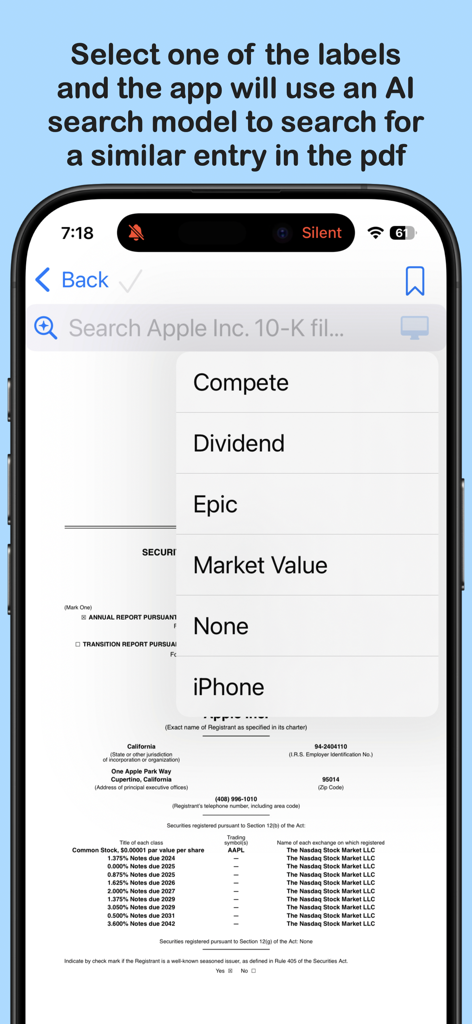 Pdf Text Search - PDF文書での意味検索のためのAIモデルラベル選択を表示するインターフェース