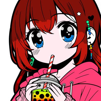 a anime drinking boba