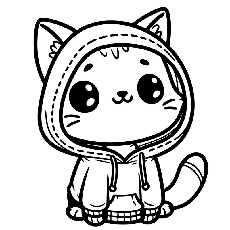 a cat with a cute hoodie