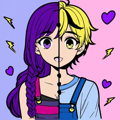 realistic girl boy split