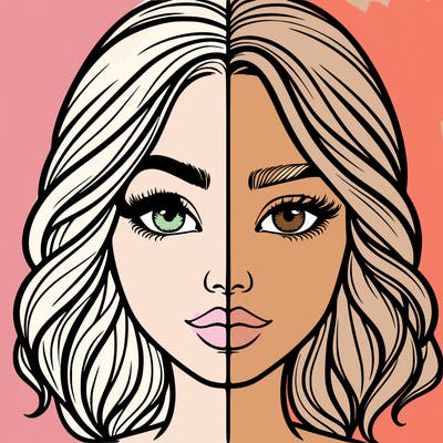 realistic girl split half