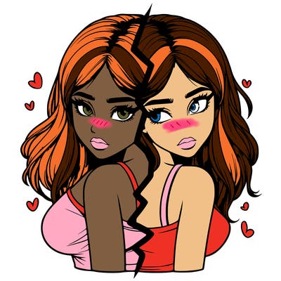 realistic girl split