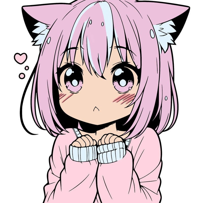 shy anime catgirl