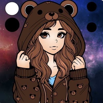 realistic girl in a animal pjs hoodie
