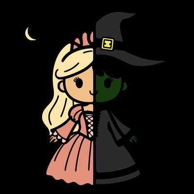 split princess and witch