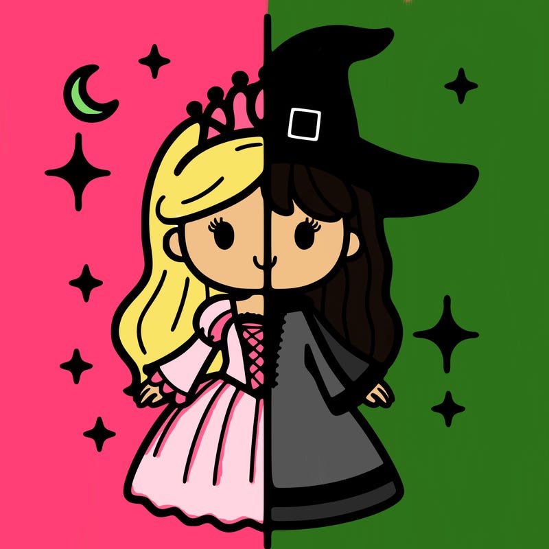 split princess and witch
