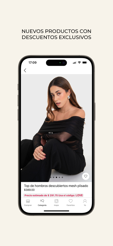 HIGHSTREET MX - Highstreet MX mobile app screen showing a mesh top and exclusive discount offer
