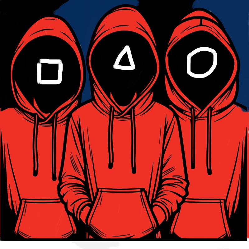 3 faceless people in  hoodies