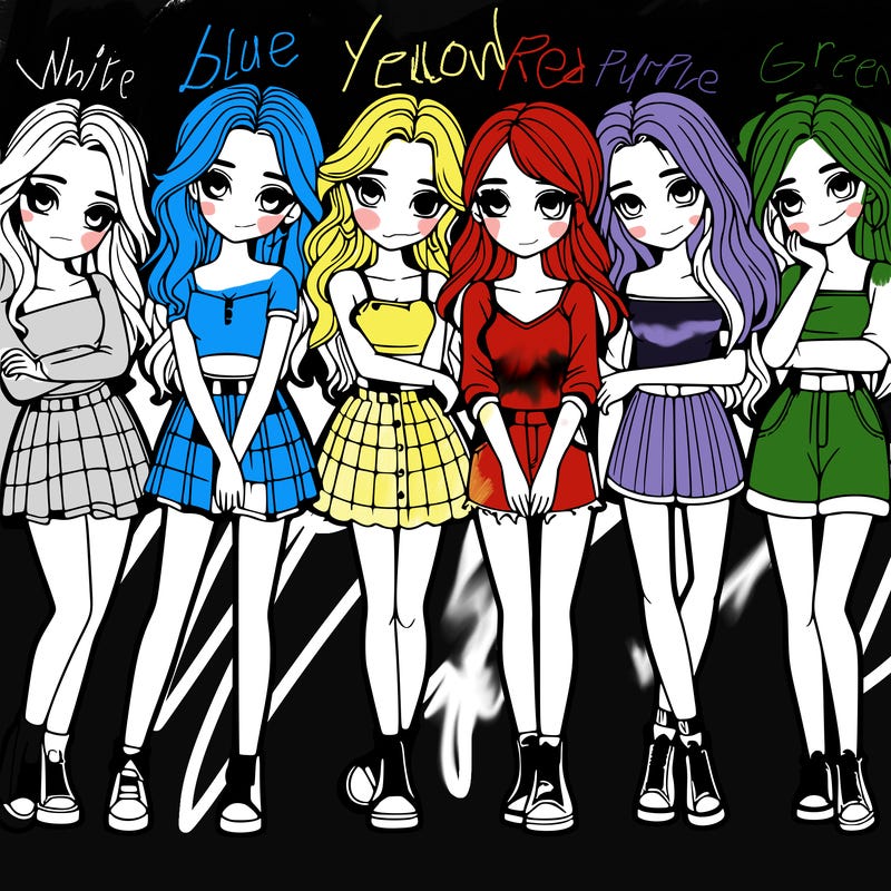 a group of girls realistic