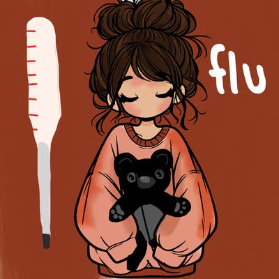 girl with baggy sweatshirt and messy bun