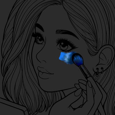 a realistic girl doing her makeup