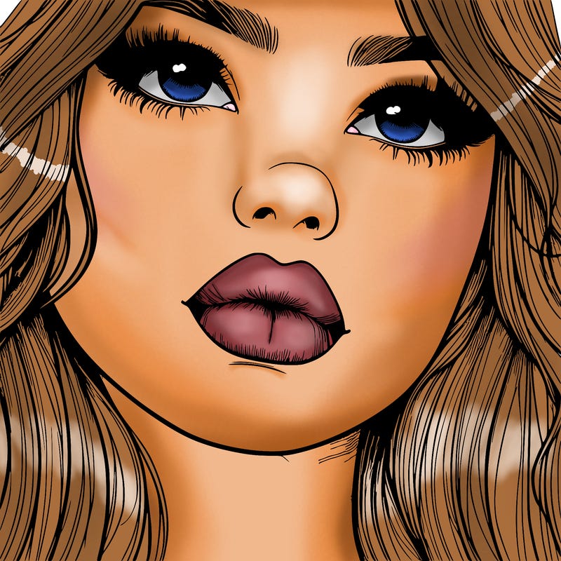 really realistic girl with lips