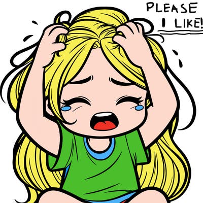 a girl grabbing her hair crying