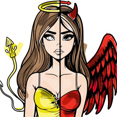 devil vs angel realistic girl