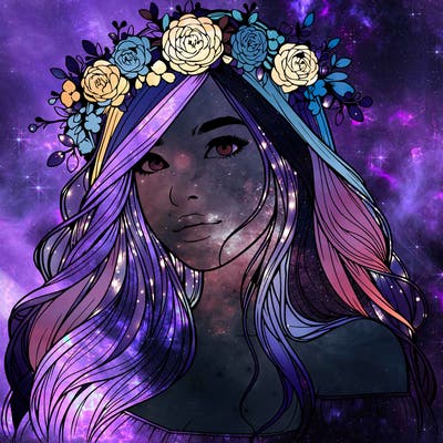 realistic girl with flower crown