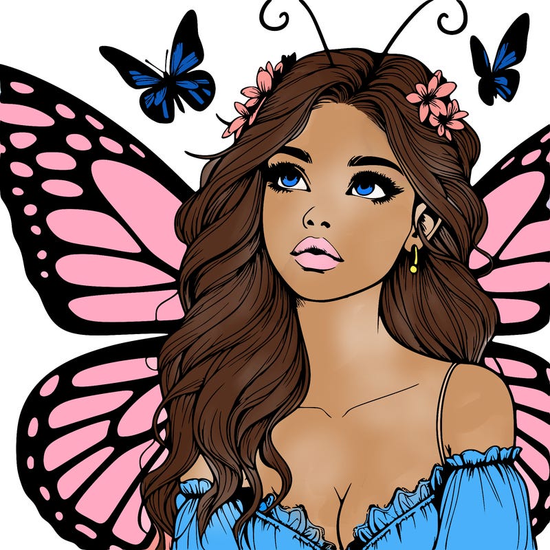 butterfly fairy realistic girl