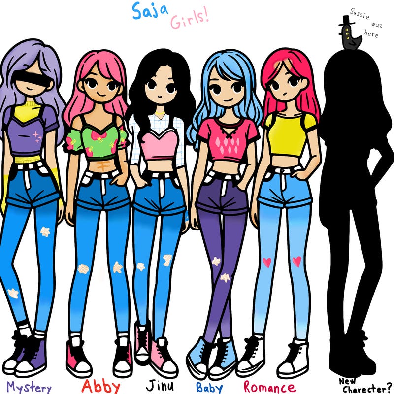 a group of girls wearing crop tops and shorts