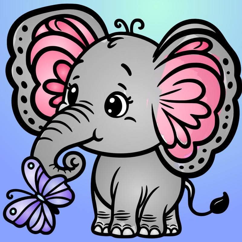 elephant with butterfly ears