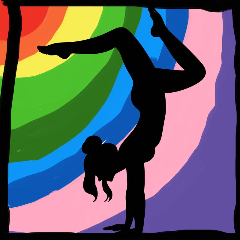 a woman doing a handstand