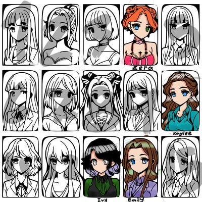 girls that look diffrent anime