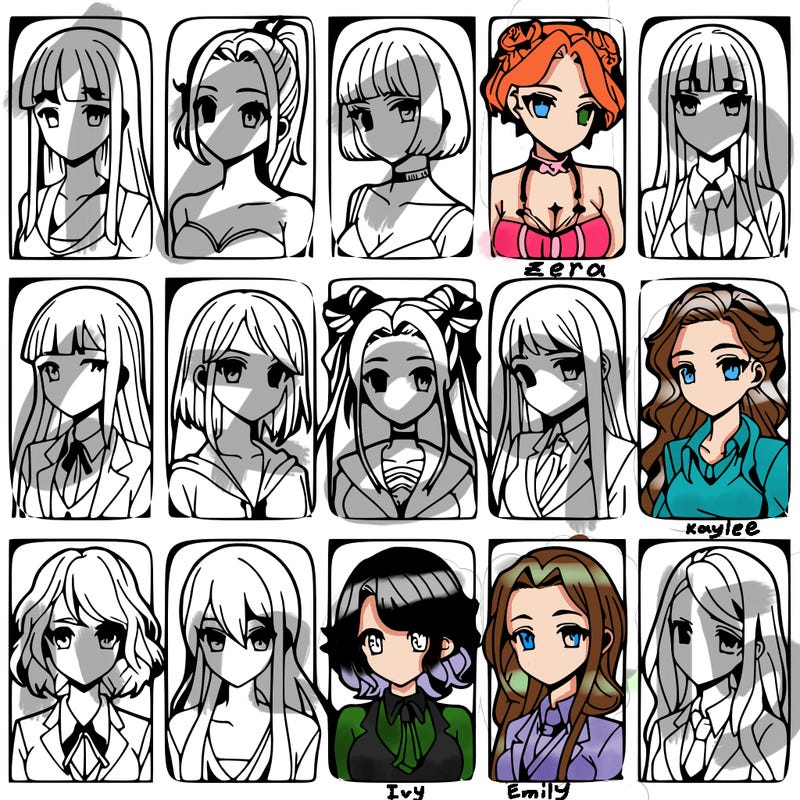 girls that look diffrent anime