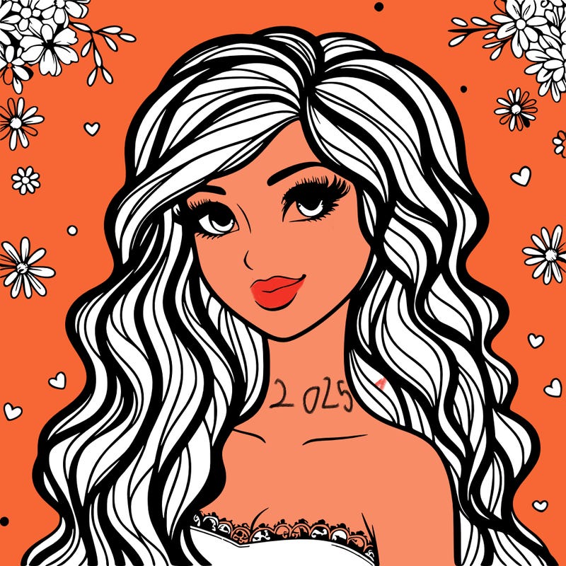 pretty woman with long wavy hair