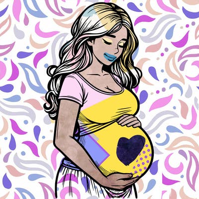 woman heavily pregnant realistic