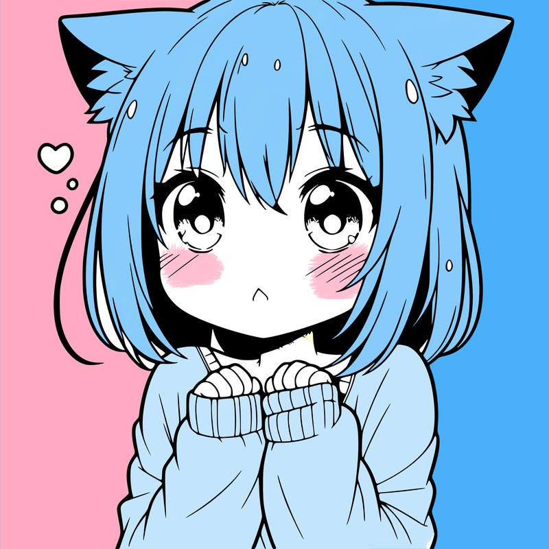 shy anime catgirl