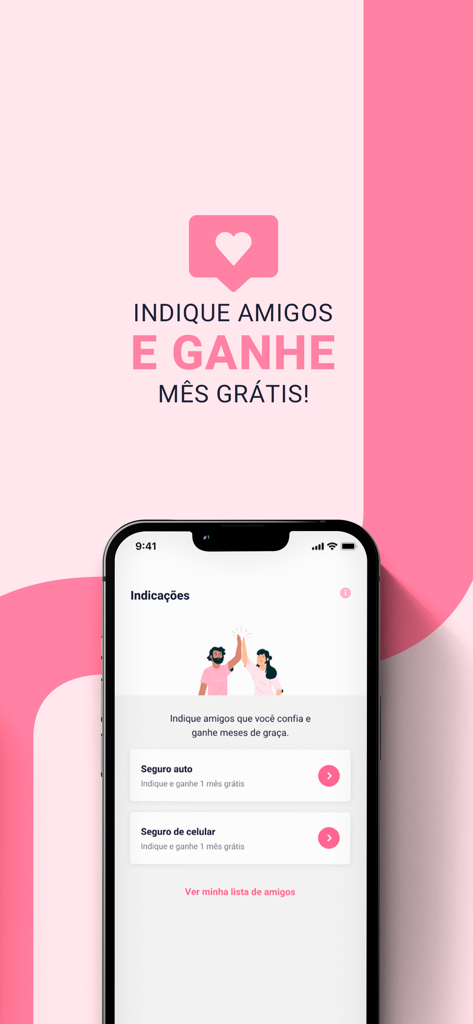 Pier. - Pier insurance app referral screen showing an offer for a free month of car or cell phone insurance for inviting friends.