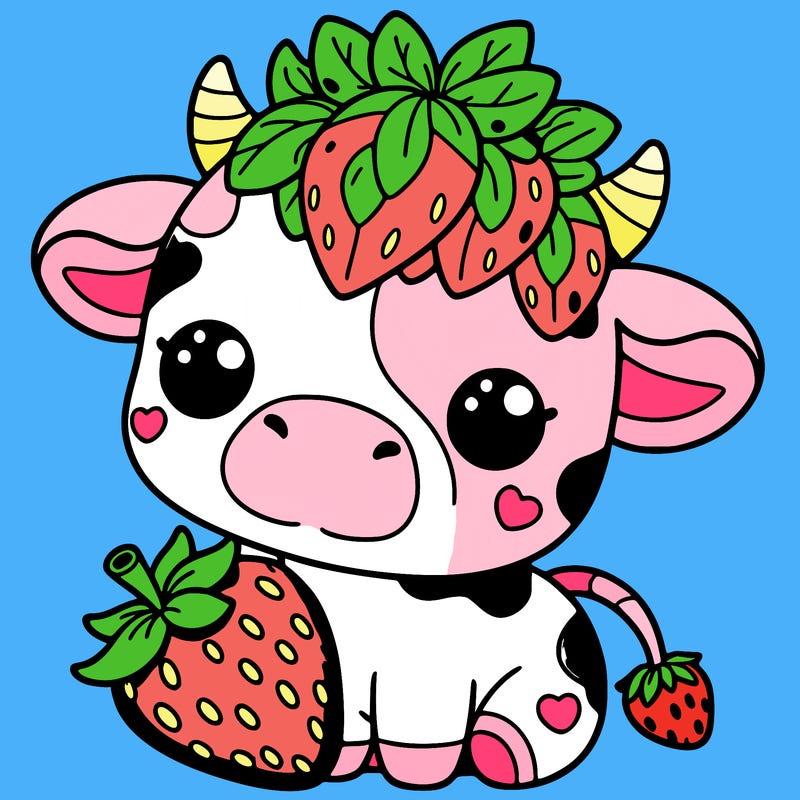 cute strawberry cow