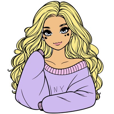 a beautiful girl in a big sweatshirt