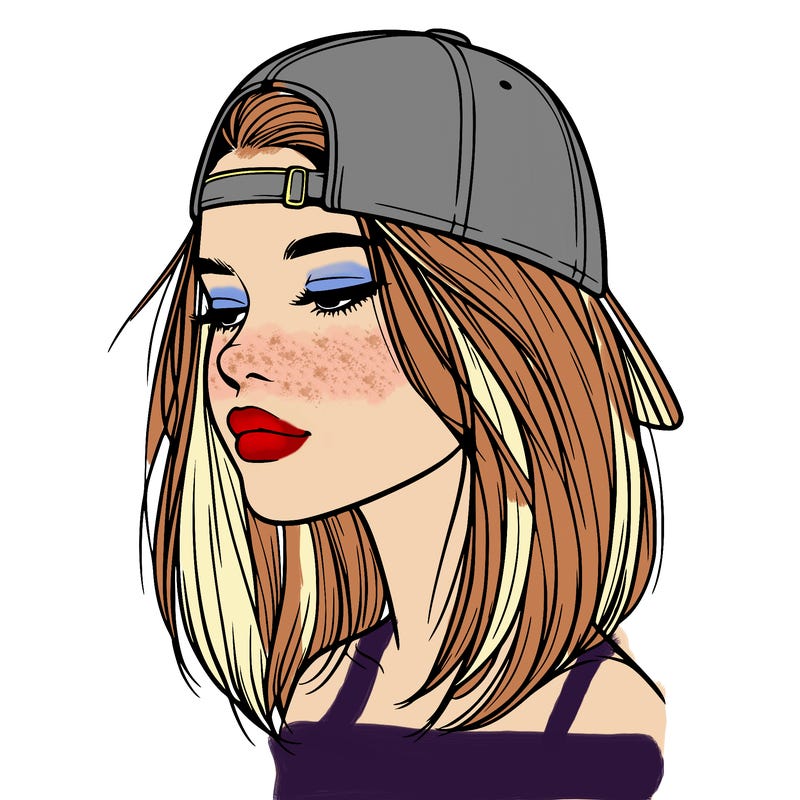 realistic  girl with a backwards hat