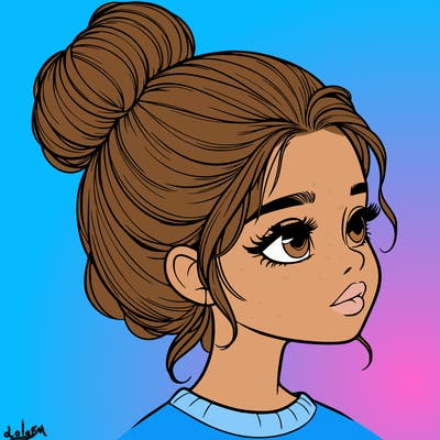 realistic girl with bun