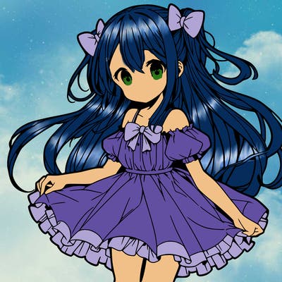 anime girl in small dress