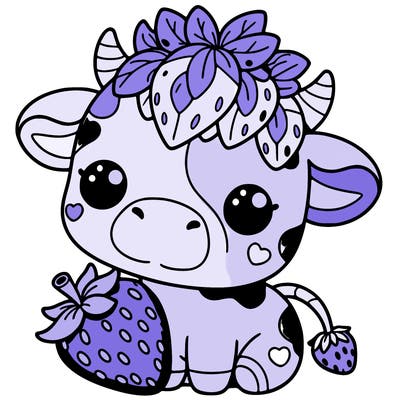 cute strawberry cow