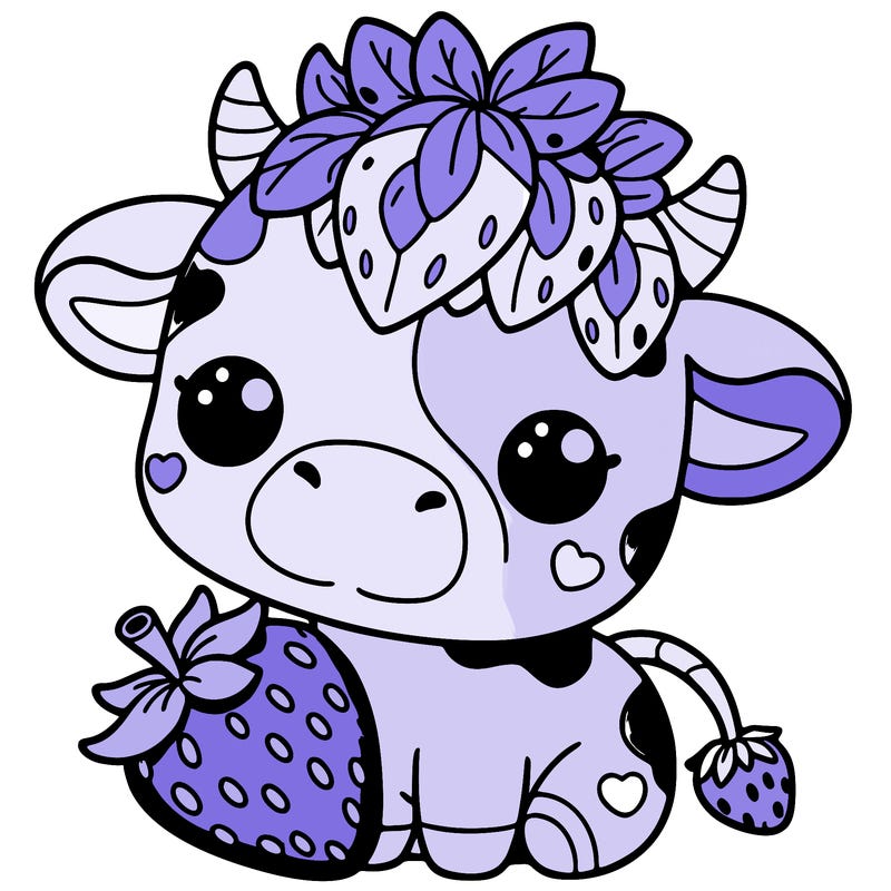 cute strawberry cow