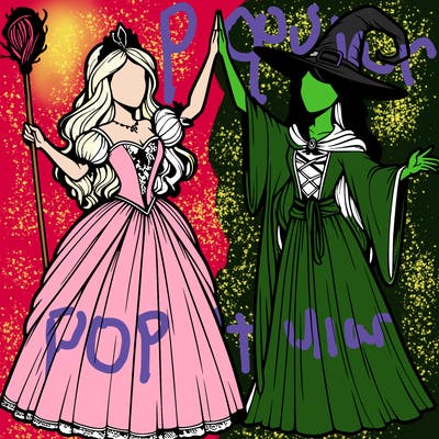 detailed realistic split of a princess and a witch