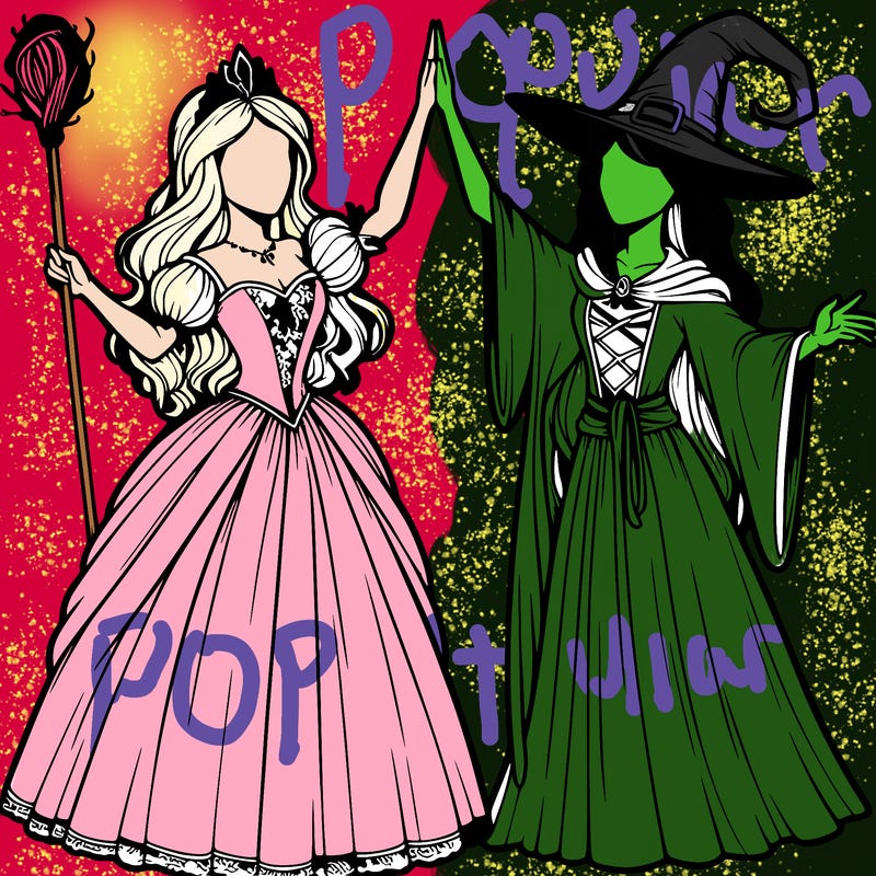 detailed realistic split of a princess and a witch
